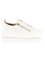 Briel Side Zip Leather Low-Top Sneakers