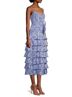 Ariella Floral Tiered Midi Dress