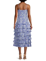 Ariella Floral Tiered Midi Dress