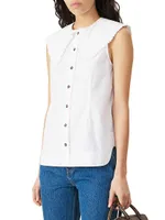 Puritan Collar Sleeveless Blouse