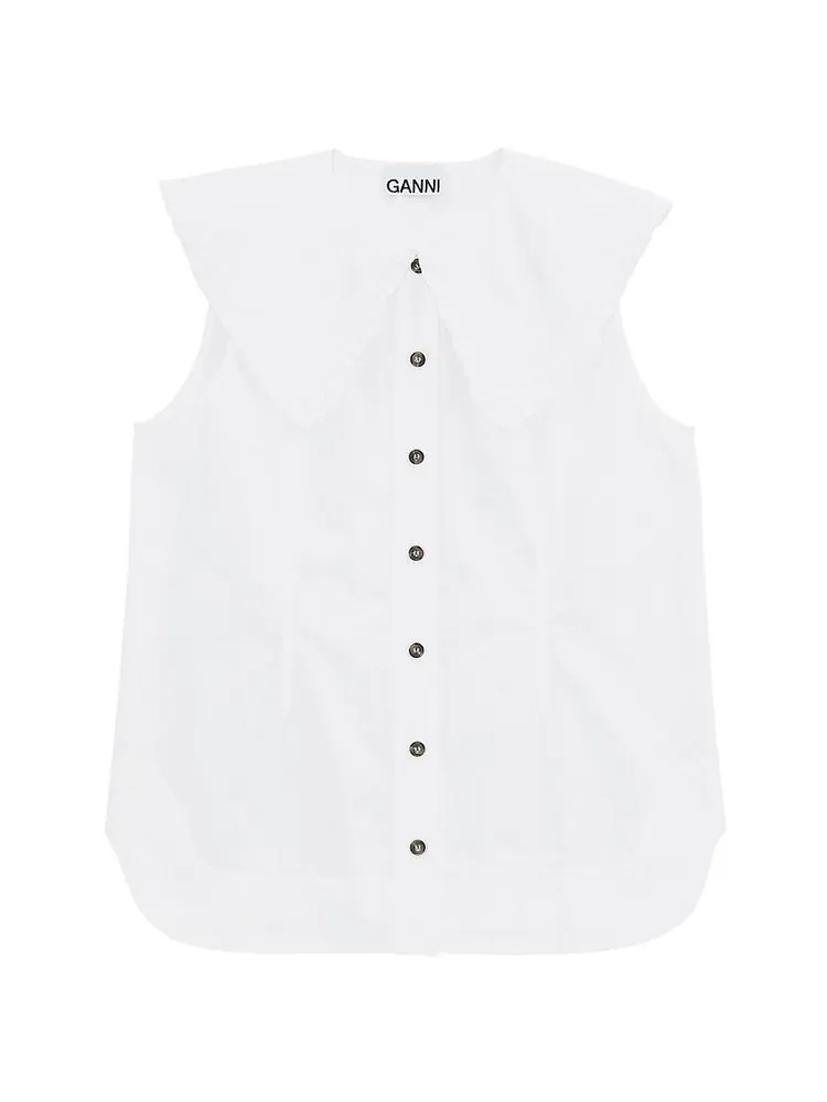 Puritan Collar Sleeveless Blouse