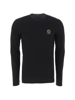 Long-Sleeve Cotton Stretch Crewneck