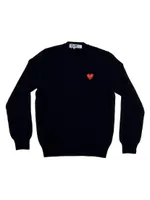 Double Heart Play V-Neck Sweater