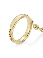 18K Rose Gold Double-Band Bonded Open-Links Chain Ring