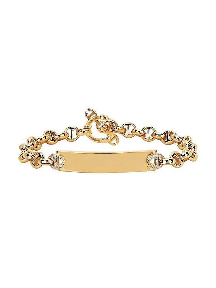 Open-Link 18K Yellow Gold & Diamond Bracelet/5MM