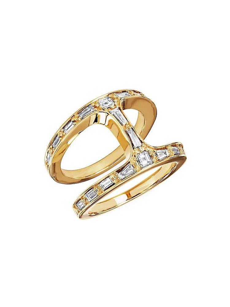 Dame Phantom 18K Yellow Gold & Diamond Baguette Ring