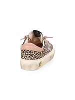 Little Girl's & Girl's May Leopard-Print Leather Sneakers