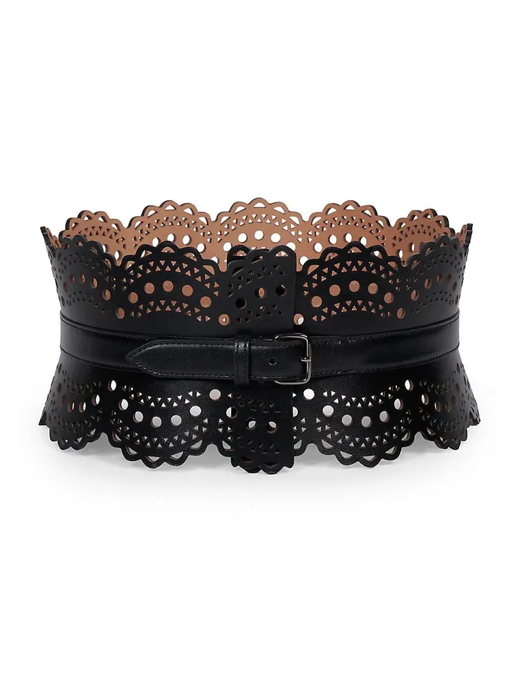 Scalloped Leather Corset Belt