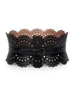 Scalloped Leather Corset Belt