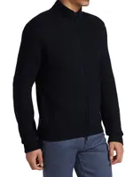 Textured Zip Mockneck Sweater