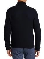 Textured Zip Mockneck Sweater