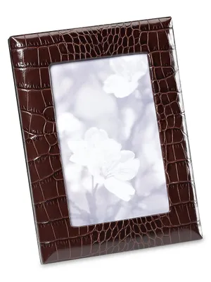 Croc-Embossed Leather Picture Frame