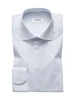 Slim-Fit Micro Floral-Print Dress Shirt