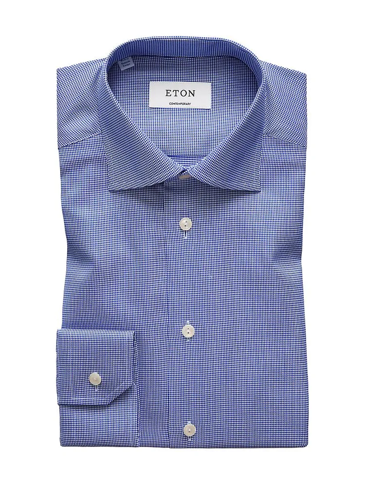 Contemporary-Fit Houdstooth Dress Shirt