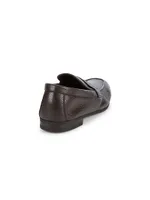 Thorne Pebble-Grained Leather Penny Loafers