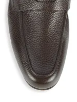 Thorne Pebble-Grained Leather Penny Loafers