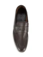 Thorne Pebble-Grained Leather Penny Loafers