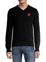 Play Double Heart V-Neck Pullover