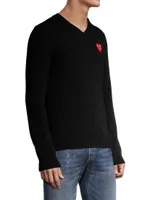 Play Double Heart V-Neck Pullover