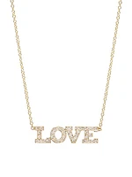 14K Yellow Gold & Diamond Love Pendant Necklace