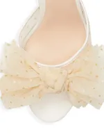 Bridal Sparkle Tulle & Leather Slingback Sandals