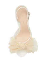 Bridal Sparkle Tulle & Leather Slingback Sandals