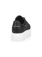 Women's Glitter Leather Platform Sneakers