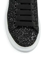 Women's Glitter Leather Platform Sneakers