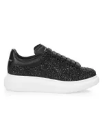 Women's Glitter Leather Platform Sneakers