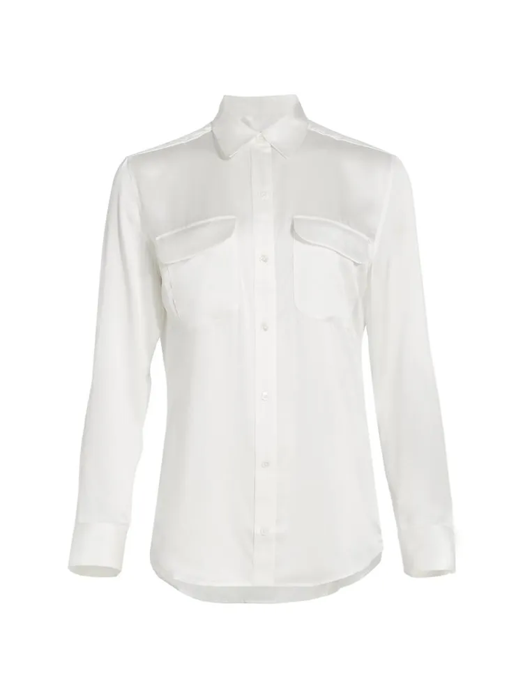 Signature Button-Up Silk Blouse