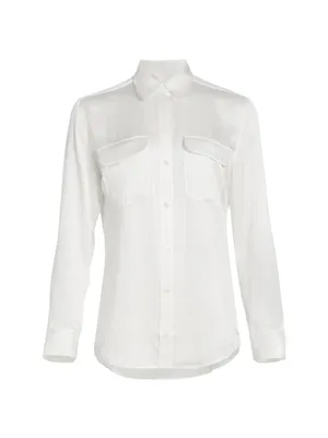 Signature Button-Up Silk Blouse