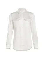 Signature Button-Up Silk Blouse