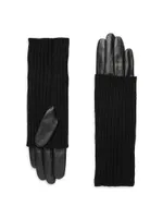 Touch Tech Leather & Knit Gloves