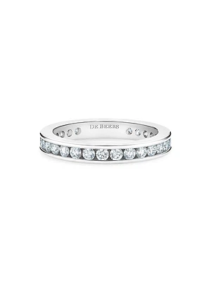 Platinum & Channel-Set Natural Diamond Eternity Band/3MM