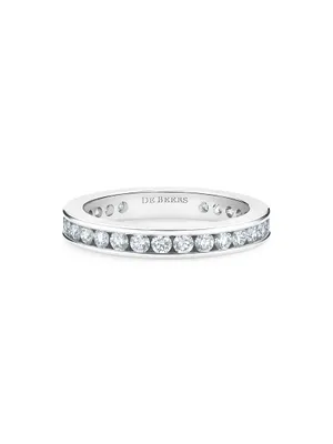 Platinum & Channel-Set Natural Diamond Eternity Band/3MM