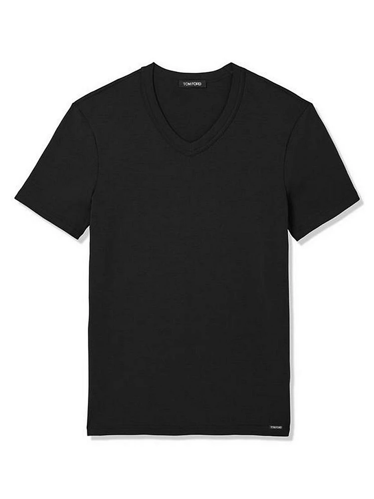 Stretch-Cotton V-Neck T-Shirt