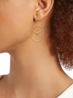 Turn Around 18K Yellow Gold & Diamond Orbiting Hoop Earrings