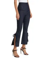 Lou Tied Flare-Leg Jeans