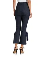 Lou Tied Flare-Leg Jeans