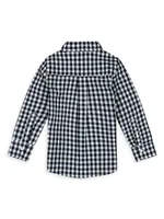 Boy's Gingham Button-Up Shirt