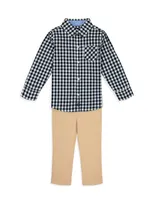 Boy's Gingham Button-Up Shirt