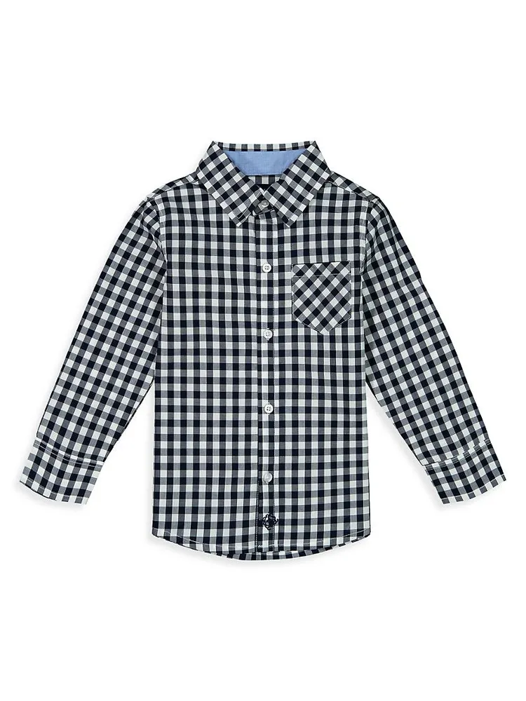 Boy's Gingham Button-Up Shirt