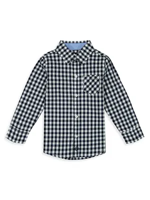 Boy's Gingham Button-Up Shirt