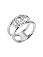 Ring With Interlocking G Motif Sterling Silver