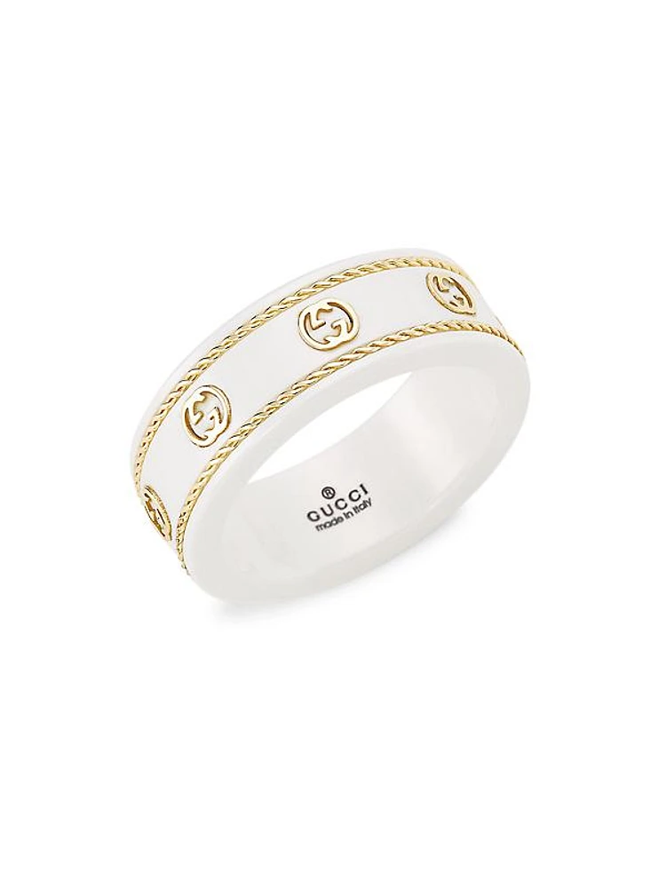 Icon Ring in Yellow Gold and Zirconia