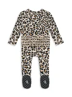 Baby Girl's Lana Leopard-Print Ruffled Footie