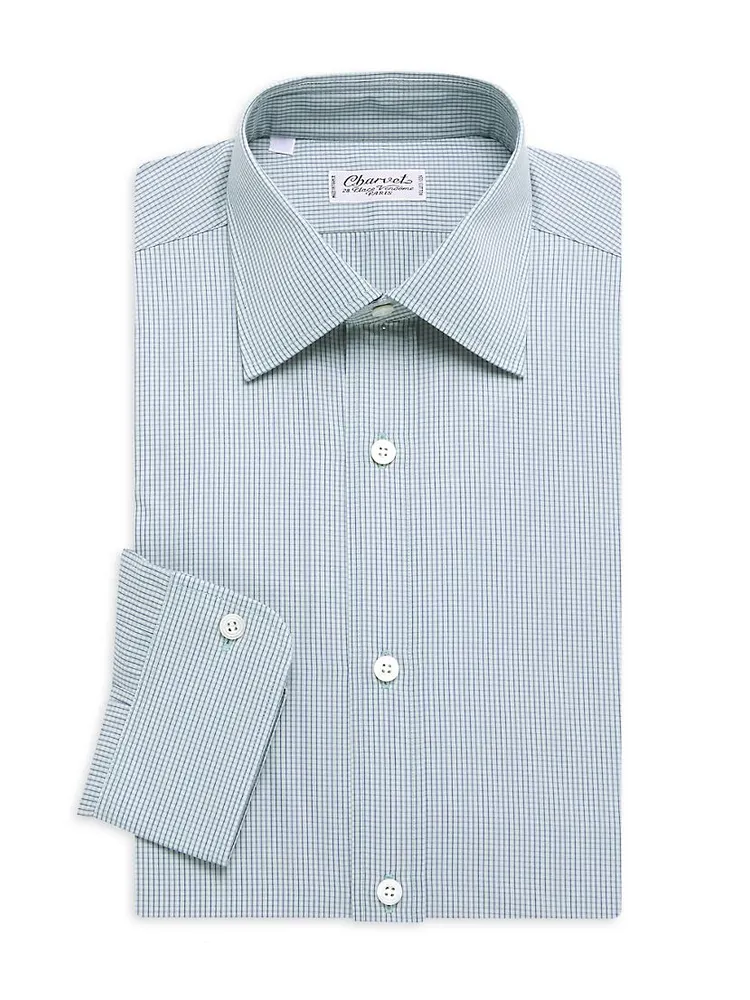 Mini Windowpane Check Dress Shirt