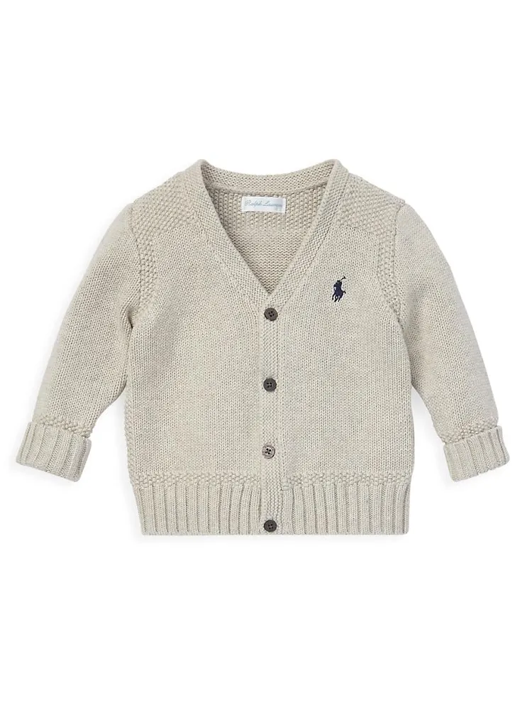 Baby Boy's Combed Cotton Button-Front Cardigan