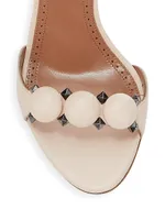 Bombe 90 Ankle-Strap Studded Leather Sandals