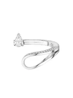 Serti Inversé 18K White Gold & Diamond Open Ring